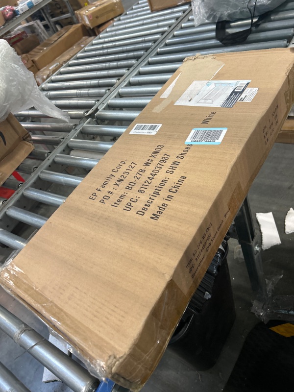 Photo 1 of Simple Houseware Shoe Storage Bench for Entryway, White