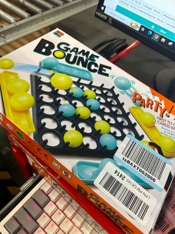 Photo 2 of Bounce Ball Game with Family , Adults, Teens and Children ,Connect Ball Board Games Table Game Toys, with 9 Cards with Different Patterns,16 Balls and 1 Game Grid, The Perfect Holiday Toy Gifts for Kids