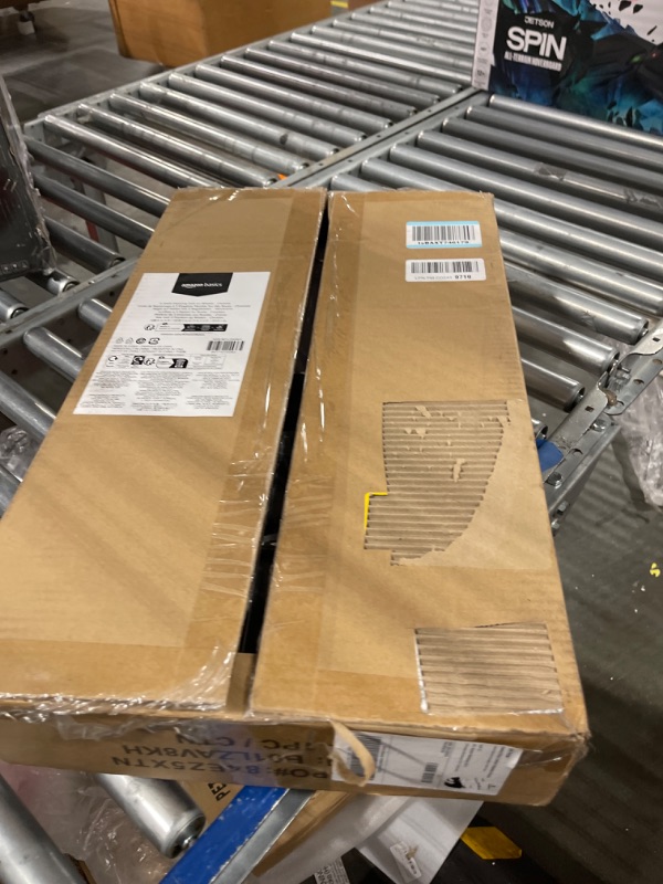 Photo 1 of Amazon Basics 3-Shelf Narrow Adjustable, Heavy Duty Storage Shelving Unit on 4'' Wheel Casters, Metal Organizer Wire Rack, Chrome, 23.2"L x 13.4"W x 32.75"H 3-Shelf Narrow With Wheels Chrome