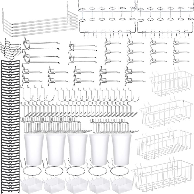 Photo 1 of ******* FOR PARTS *****  Spiareal 194 Pieces Pegboard Accessories Set Includes Pegboard Storage Basket, Organizer Bins, Organizer Cup with Cup Holder, Tissue Holder, Multiple Style Hook for Pegboard Organizing