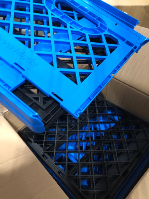 Photo 2 of CleverMade Collapsible Milk Crate, 25L Neptune Blue, 3 Pack