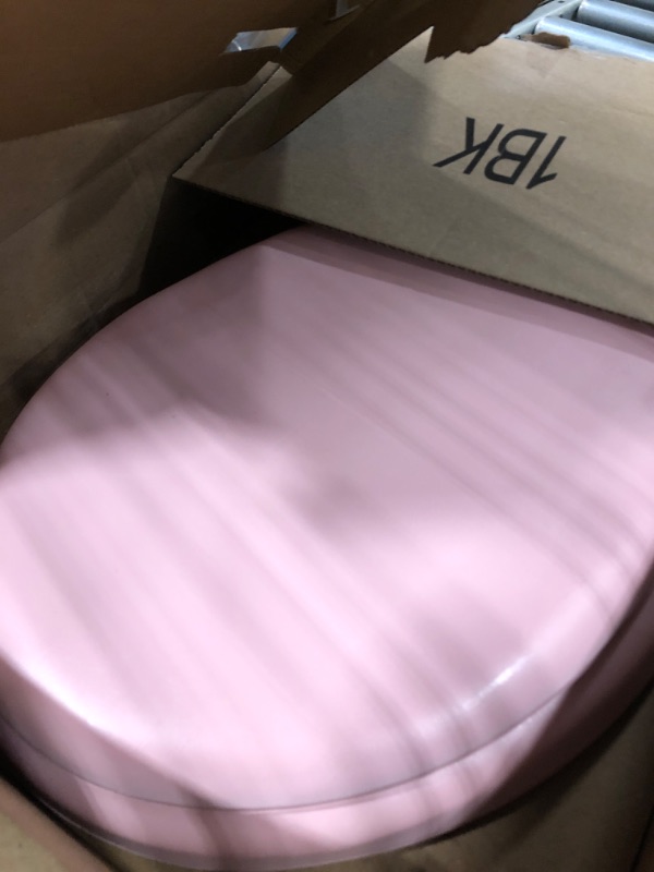 Photo 2 of Achim Fantasia 17 Soft Standard Vinyl Toilet Seat, One Size Fits All, Pink