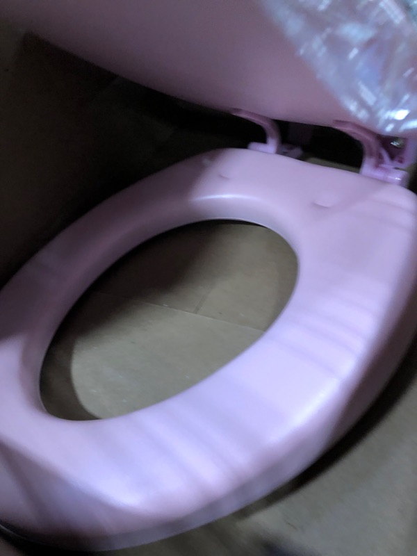Photo 3 of Achim Fantasia 17 Soft Standard Vinyl Toilet Seat, One Size Fits All, Pink