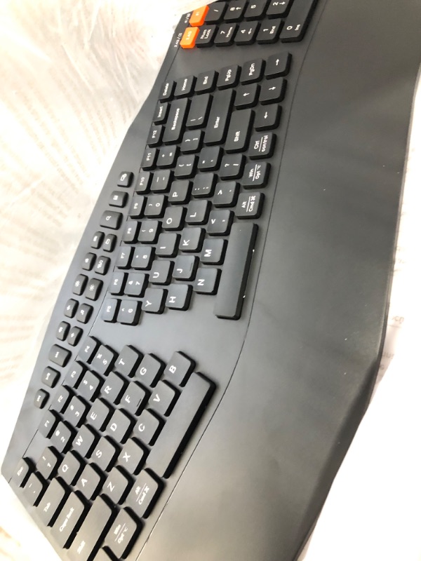 Photo 1 of MEETION Ergonomic Keyboard and Mouse Wireless Combo, Multi-Device Bluetooth Keyboard and Mouse with Wrist Rest, 3 DPI Adjustable Full-Sized Split Keyboard and Mouse, for PC/Computer/Laptop, Black New Black