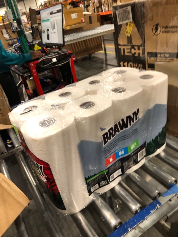 Photo 2 of Brawny® Tear-A-Square® Paper Towels, 8 Double Rolls = 16 Regular Rolls