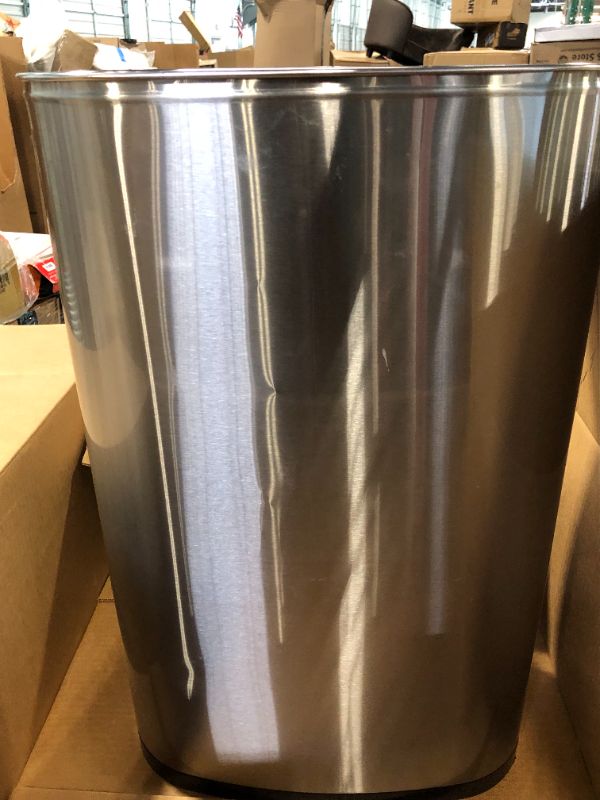 Photo 4 of *****nonfunctional****Ninestars DZT-50-13 Automatic Touchless Motion Sensor Oval Trash Can with Black Top, 13 gallon/50 L, Stainless Steel 13 Gal. 50 L Stainless Steel