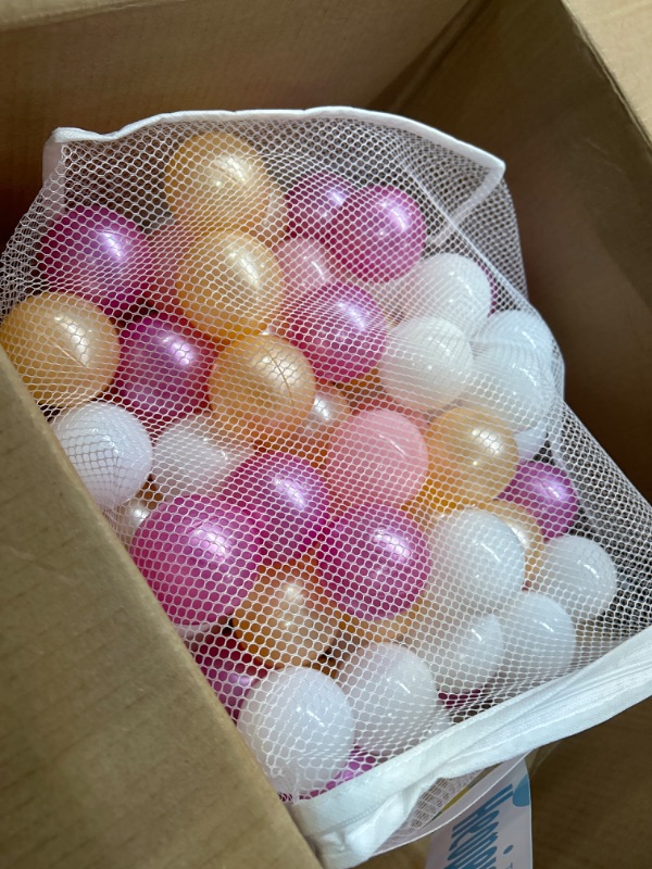 Photo 2 of Ball Pit Balls for Toddlers Ball Pit, Crush Proof Plastic Balls Children Toy Balls Baby Play Balls Ocean Balls 2.2 inches, 100 Balls. 4 Pearl Purple