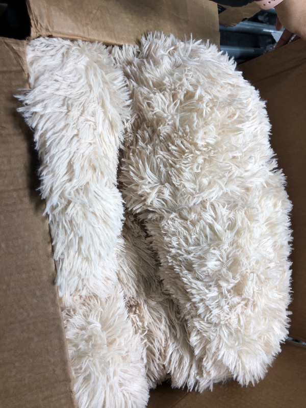 Photo 1 of Active Pets Plush Calming Dog Bed, Donut Dog Bed for Small Dogs, Medium & Large, Anti Anxiety Dog Bed, Soft Fuzzy Calming Bed for Dogs & Cats, Comfy Cat Bed, Marshmallow Cuddler Nest Calming Pet Bed Medium 30" Beige