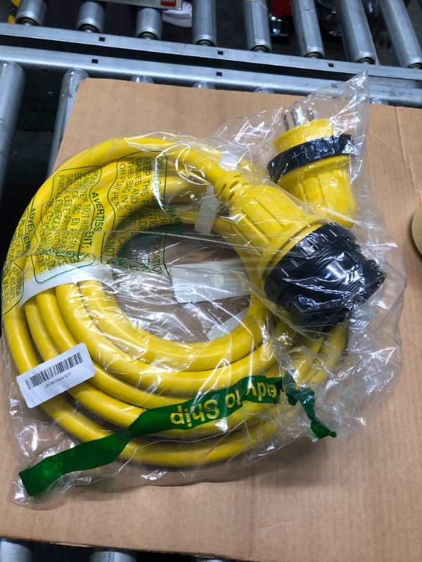 Photo 2 of Amp Up Marine & RV Cords 125v 30 amp x 25' Yellow Shore Power Boat Extension Cord, 25 ft - 21312
