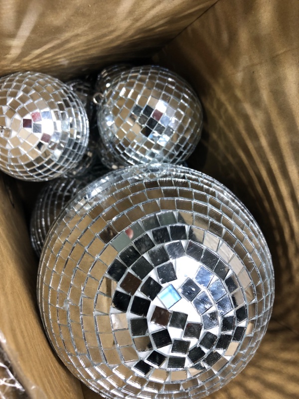 Photo 2 of 17 Pack Large Disco Ball Hanging Disco Ball Small Disco Ball Mirror Disco Balls Decorations for Party Wedding Dance and Music Festivals Decor Club Stage Props DJ Decoration (6 Inch, 3 Inch, 2 Inch)