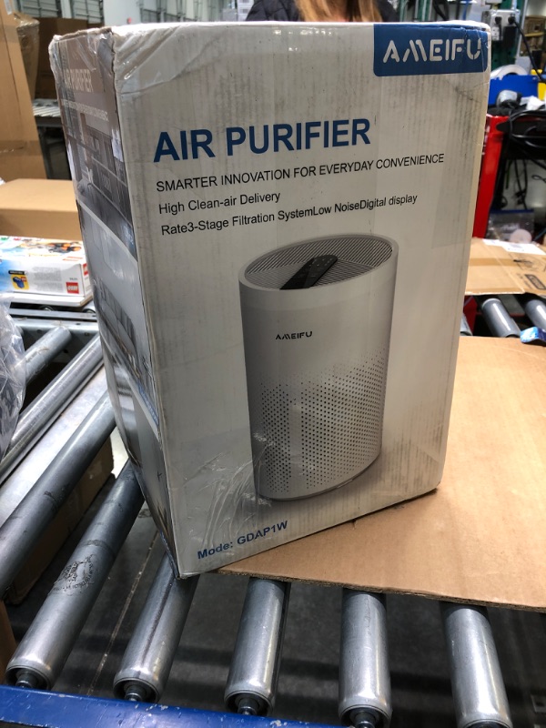 Photo 3 of Air Purifiers for Home Large Room up to 1350ft², AMEIFU Upgrade Large Size H13 Hepa Bedroom Air Purifier for Wildfire,Pets Dander with 3 Fan Speeds, Filter Replacement Reminder, Aromatherapy Function White