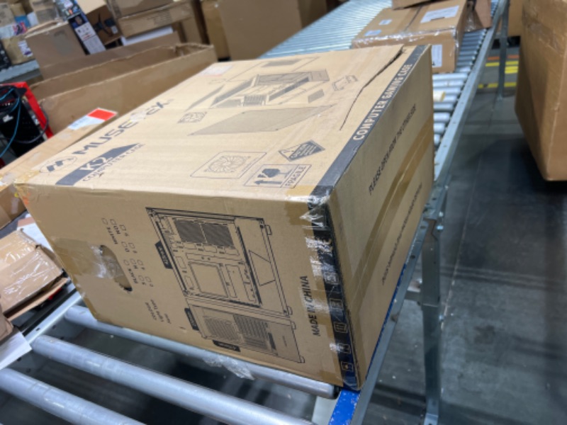 Photo 1 of MUSETEX PC CASE E-ATX Pre-Install 4 PWM ARGB Fans & 2 Side Fans, Type-C Mid Tower Computer Case with Full View Dual Tempered Glass, Gaming PC Case,Black(K2)
