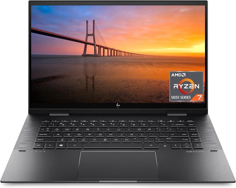 Photo 1 of HP ENVY x360 Convertible 15-inch Laptop, AMD Ryzen 7 5825U processor, AMD Radeon Graphics, 8 GB RAM, 512 GB SSD, Windows 11 Home (15-eu1026nr, Nightfall black aluminum)