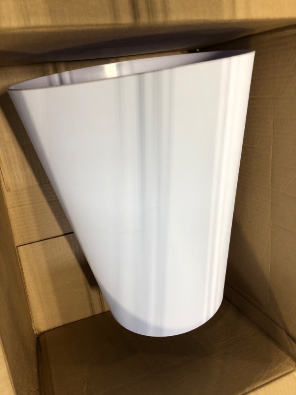 Photo 2 of Bloem Tall Finley Tapered Round Planter: 14" - Casper White - Matte Textured Finish, 100% Recycled Plastic Pot, for Indoor and Outdoor Use, Gardening, 4 Gallon Capacity