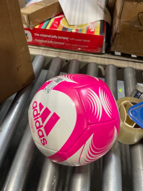 Photo 2 of adidas Unisex Starlancer Club Soccer Ball 4 White/Pink