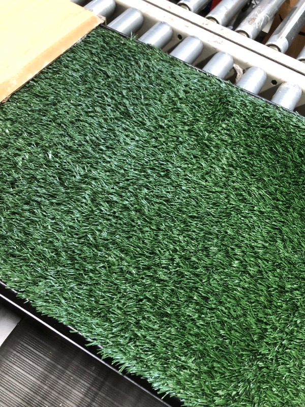 Photo 3 of Artificial Grass Puppy Pee Pad for Dogs and Small Pets - 20x25 Reusable 3-Layer Training Potty Pad with Tray - Dog Housebreaking Supplies by PETMAKER