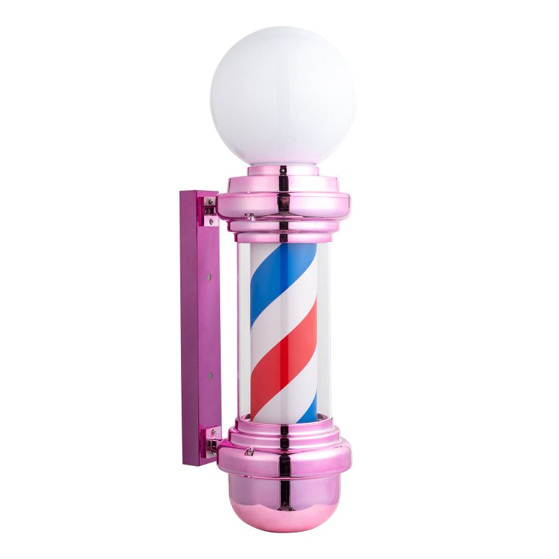 Photo 1 of 27 inch Barber Pole LED Globe Light Hair Salon Barber Shop Open Sign Rotating US