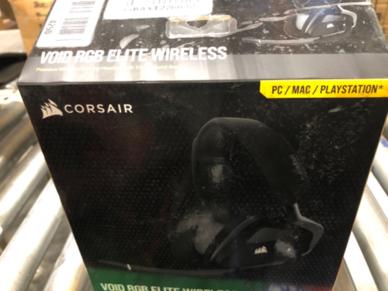 Photo 2 of Corsair Void RGB Elite Wireless Premium Gaming Headset with 7.1 Surround Sound - Discord Certified - Works with PC, PS5 and PS4 - Carbon (CA-9011201-NA), Black VOID RGB ELITE WIRELESS Black