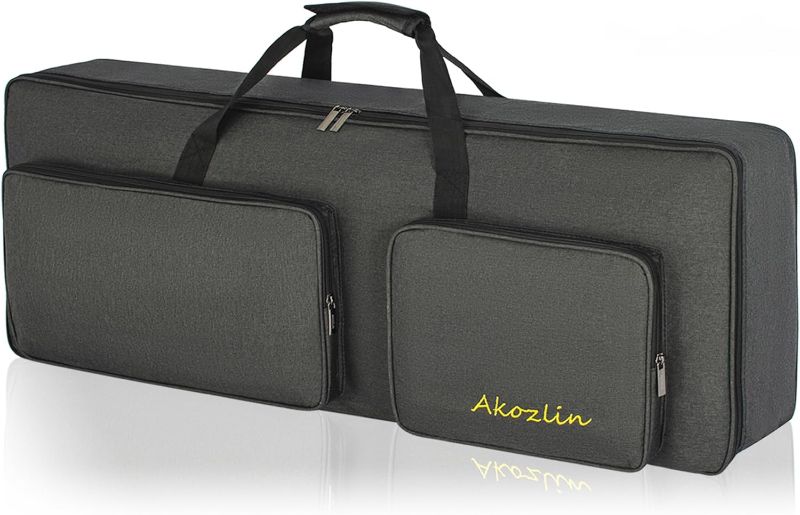 Photo 1 of AKOZLIN 49-Key Keyboard Bag Portable Padded Keyboard Case,36.6”×14.2”×4.8” Electric Piano Keyboard Gig Bag Also Fits 54 Note Keyboard (Black)