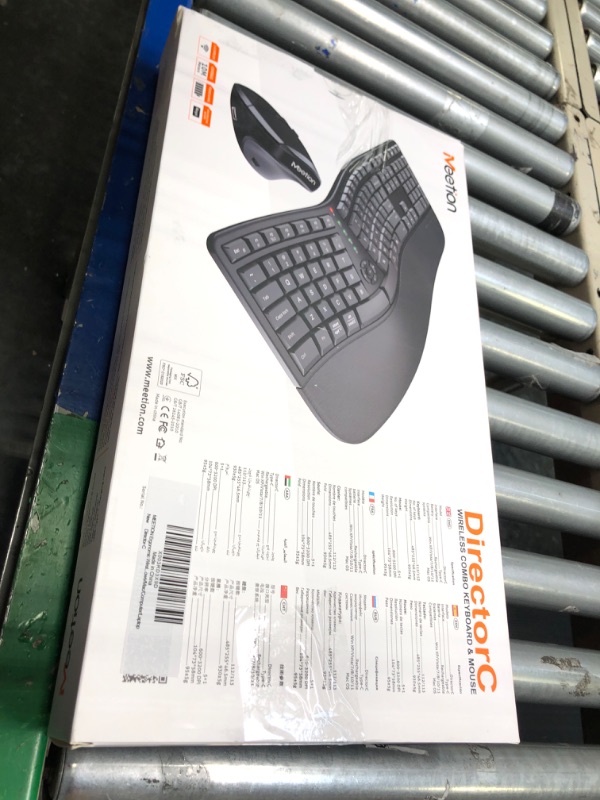 Photo 3 of MEETION Ergonomic Wireless Keyboard and Mouse, Ergo Keyboard with Vertical Mouse, Split Keyboard with Cushioned Wrist, Palm Rest, Natural Typing, Rechargeable, Full Size, Windows/Mac/Computer/Laptop