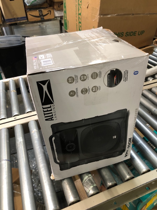 Photo 1 of Altec Lansing Sonic Boom - Waterproof Bluetooth Speaker with Phone Charger, IP67 Outdoor Speaker, 3 USB Charging Ports, 50 Foot Range & 20 Hours Battery Life