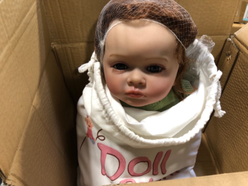 Photo 1 of Angelbaby Realistic Reborn Baby Girl Dolls Look Real Life 24inch Toddler Doll Weighted Soft Body Cute New Born Bebe Reborn Doll Toys for Children Gifts Green
