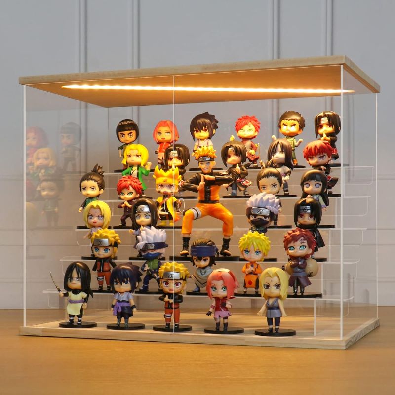 Photo 1 of 
LANSCOERY Clear Acrylic Display Case with Light, Assemble 6 Tier Display Box Stand with Wooden Base, Dustproof Showcase for Collectibles Memorabilia...
Color:Wood With Light