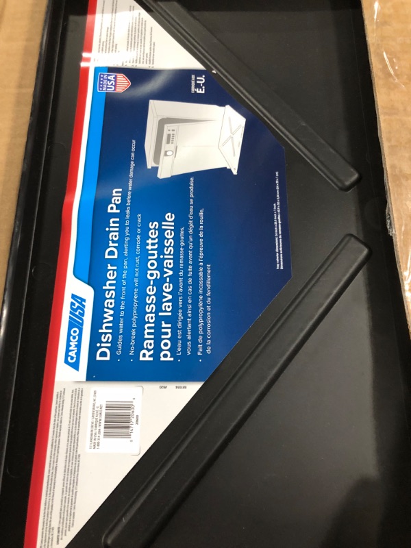 Photo 2 of Camco 20600 20.5" X 24" OD Dishwasher Drain Pan-Place Under Dishwater to Detect, Protect Flooring from Leaks, Will Not Rust or Crack-White