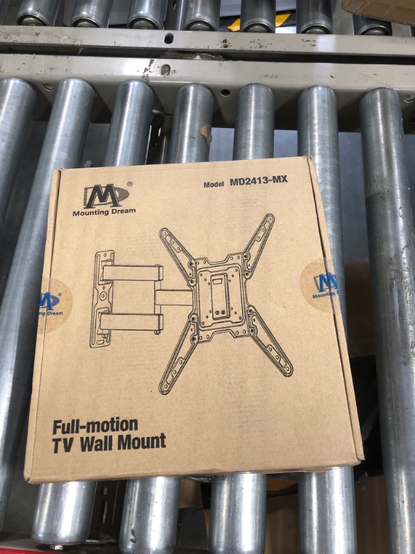 Photo 2 of Mounting Dream TV Wall Mount for Most 26-55 Inch TVs, Full Motion TV Mount with Perfect Center Design on Single Stud Articulating Mount Max VESA 400x400mm up to 77 LBS, Wall Mount TV Bracket MD2413-MX