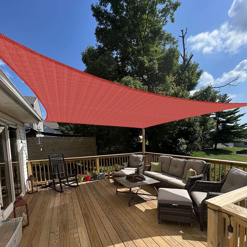 Photo 1 of Sunny Shade Cloth with 1-Rope, Outdoor Sunshade Swimming Pool Sun Awning for Garden Pergola and Backyard Patio Sunshade with Protection, Reinforced Grommets 33×118inch