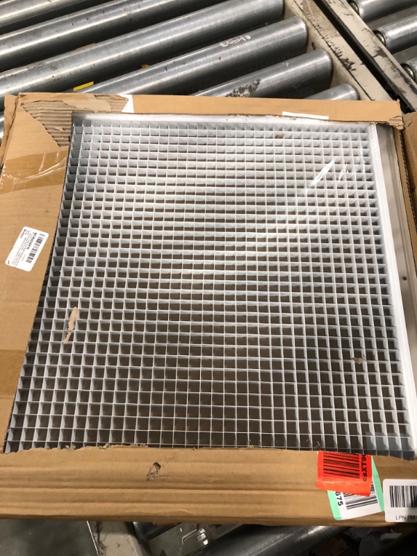 Photo 2 of 18" x 18" Cube Core Eggcrate Return Air Grille - Aluminum Rust Proof - HVAC Vent Duct Cover - White [Outer Dimensions: 19.75 X 19.75] 18 x 18 Return Grille