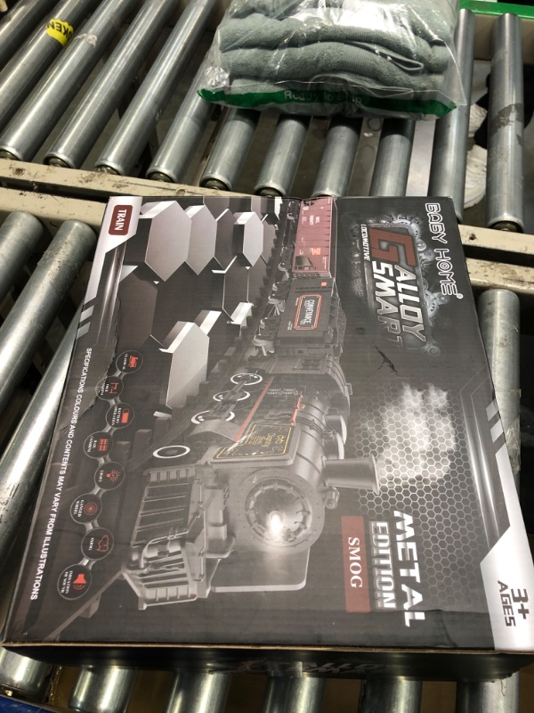Photo 1 of Baby Home Metal Alloy Model Train Set, Electric Train Toy for Boys Girls, with Realistic Train Sound?Lights and Smoke, Gifts for 3 4 5 6 7 8+ Year Old Kids 3 Carriages + inner loop expansion