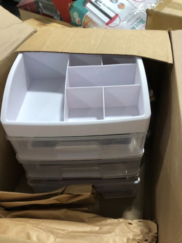 Photo 3 of 2/3 Layer Plastic Comestic Storage Box Makeup Organizer Brush Storage Box Jewelry Case Sundries Holder Jewelry Organizer Box (3 Layers)