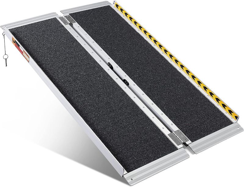 Photo 1 of 4.4 4.4 out of 5 stars 164 Reviews
HABUTWAY Portable Wheelchair Ramp 4Ft,Non-Skid Handicap Ramp Holds up to 800Lbs,Threshold Ramp with Non-Slip Resistant Surface for Utility Mobility Access Portable Ramps for Steps,Home,Stairs,Doorways