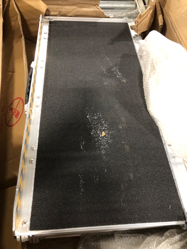 Photo 2 of 4.4 4.4 out of 5 stars 164 Reviews
HABUTWAY Portable Wheelchair Ramp 4Ft,Non-Skid Handicap Ramp Holds up to 800Lbs,Threshold Ramp with Non-Slip Resistant Surface for Utility Mobility Access Portable Ramps for Steps,Home,Stairs,Doorways