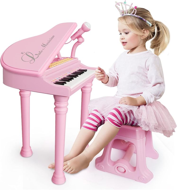 Photo 1 of 
Love&Mini Piano Toy Keyboard Pink 31 Keys for Age 2+ Year Old Girls Birthday Gifts, Kids Keyboard Toy Instruments Pink Piano with Microphone and Stool