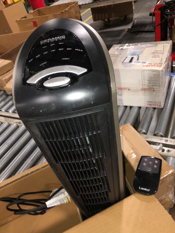 Photo 2 of 
Lasko Portable Oscillating Indoor Electric Ceramic Tower Space Heater with Tip-Over Safety Switch, Overheat Protection, Timer and Remote Control, Safe for...
Color:Black