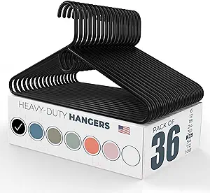 Photo 1 of Clothes Hangers Plastic 60 Pack - Black Plastic Hangers - Makes The Perfect Coat Hanger and General Space Saving Clothes Hangers for Closet - Percheros Ganchos para Colgar Ropa Hangars