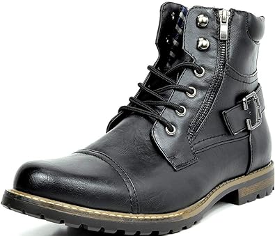 Photo 1 of Bruno Marc Men's Motorcycle Combat Boots Zipper Biker Boot (size 9)