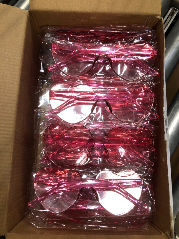 Photo 1 of Weewooday 40 Pairs Heart Glasses Rimless Heart Shaped Glasses Frameless Sunglasses Transparent Sunglasses Tinted Eyewear