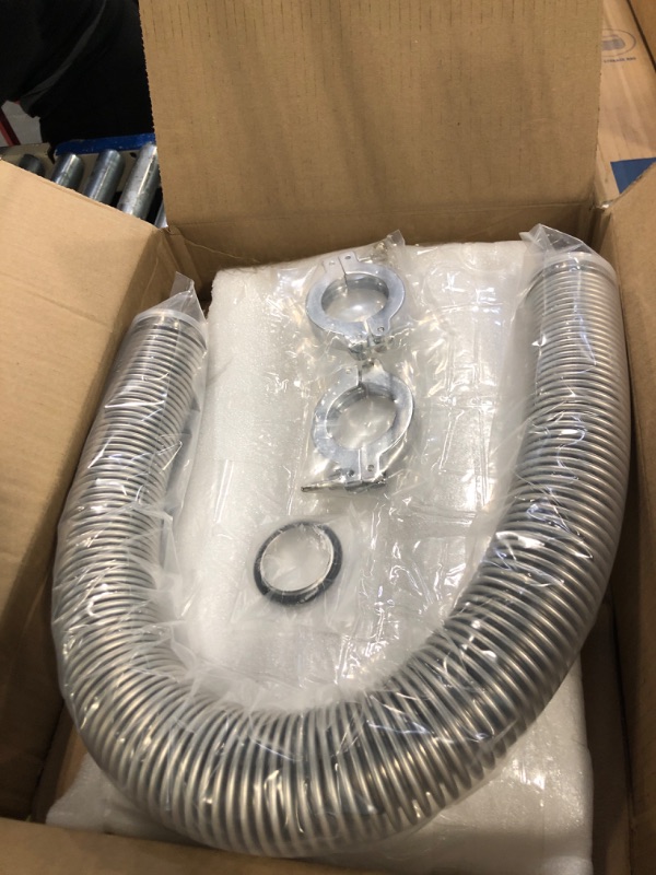 Photo 2 of *Similar Item*  bmotiontech ISO-KF KF40 highly flexible corrugated hose, vibration damping stainless steel vacuum bellow hose + 2 pcs KF40 wing nut clamp, centering ring & FKM O-ring (1.5m approx. 5ft) 5ft KF40