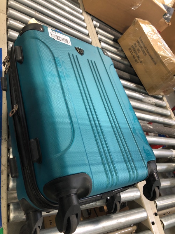 Photo 2 of * Similar Color* Travelers Club Chicago Hardside Expandable Spinner Luggage, Teal, 20" Carry-On Teal 20" Carry-On