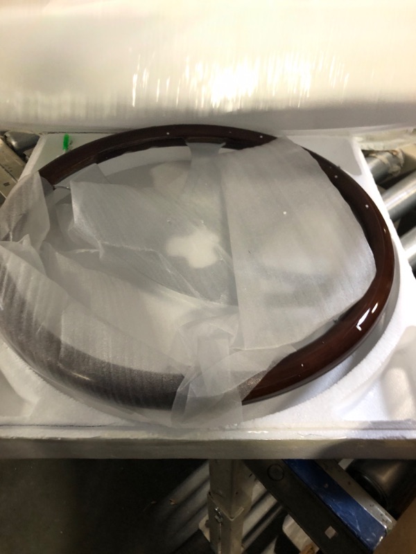 Photo 3 of QYMOPAY 18" Wood Truck Steering Wheel Chrome 4 Spoke,for Kenworth, Peterbilt, Volvo,Freightliner