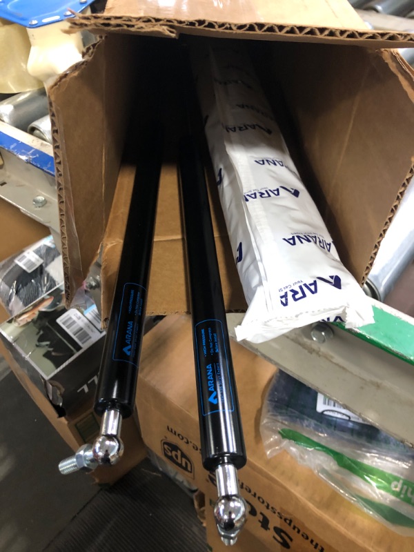 Photo 2 of 23 inch 200 LB Gas Prop Struts Shocks with L Mounting Brackets, 23" 889 N Lift-Support Gas Springs for Heavy Duty Murphy Bed Large Outdoor Box Lid Trap Door Floor Hatch (Super Strong), 2Pcs Set ARANA