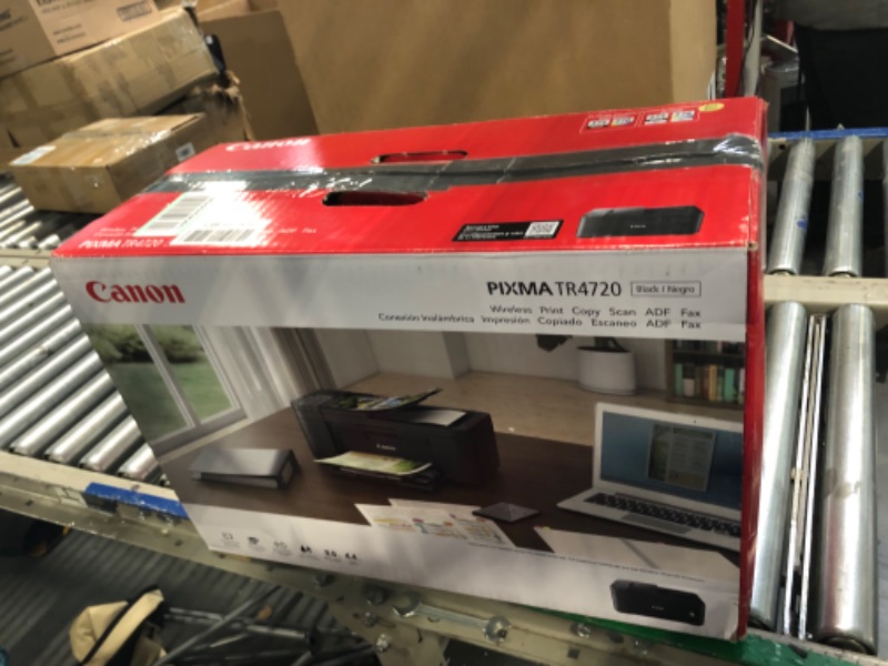 Photo 1 of Canon PIXMA TR4720 All-in-One Wireless Color Inkjet Printer, Black - Print Copy Scan Fax - 2-Line LCD Display, 4800 x 1200 dpi, Auto 2-Side Printing, 20-Sheet ADF, DAODYANG Printer_Cable

