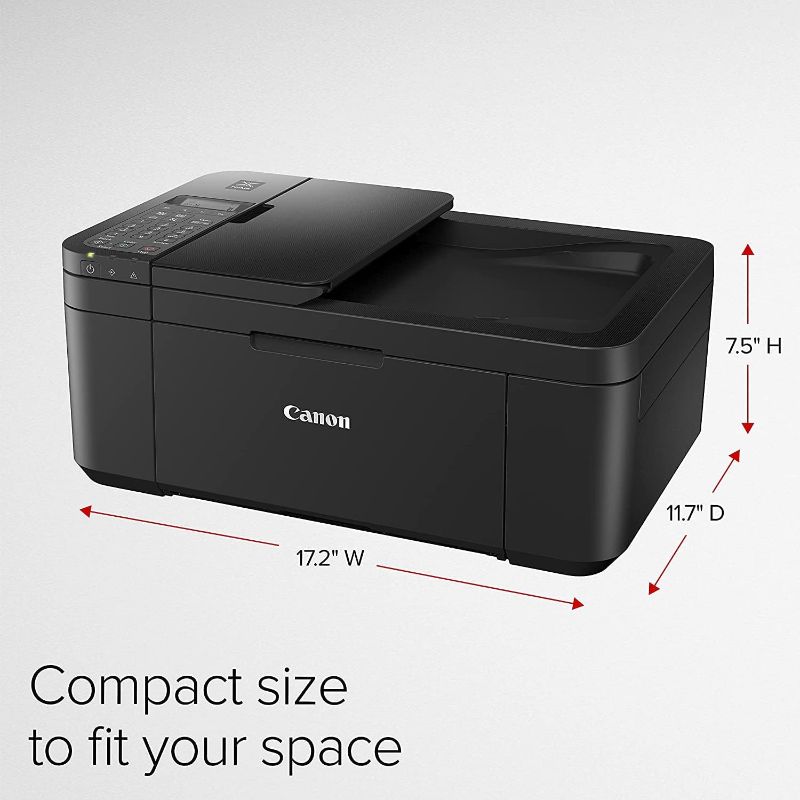 Photo 1 of Canon PIXMA TR4720 All-in-One Multifunction Wireless Color Inkjet Printer, Black - Print Copy Scan Fax - 4800 x 1200 dpi, 8.5 x 14, 2-Line LCD Display, Auto Duplex Printing, 20-Sheet ADF
