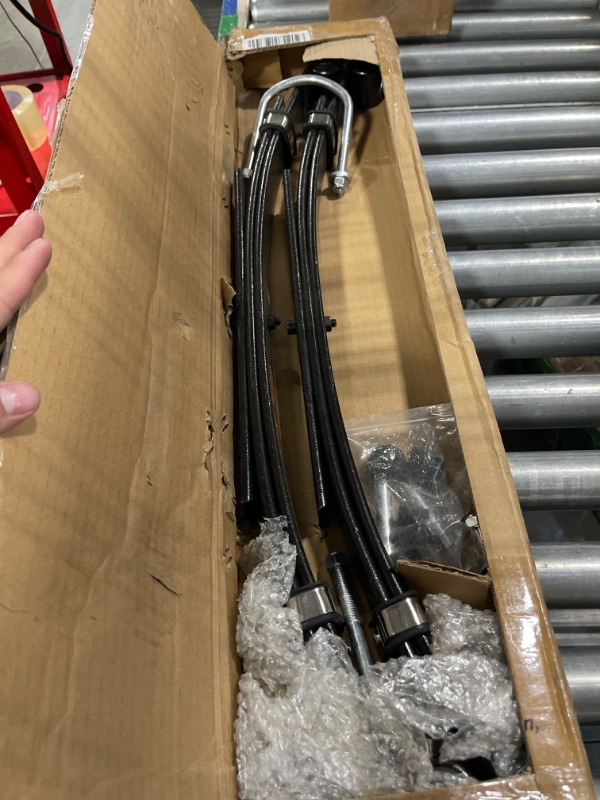 Photo 1 of 10L0L Golf Cart Rear Leaf Springs for Club Car DS 1981-UP Gas & Electric Models, Heavy Duty 3-Leaf Spring Set with Bushings Sleeves and U Bolt Kit