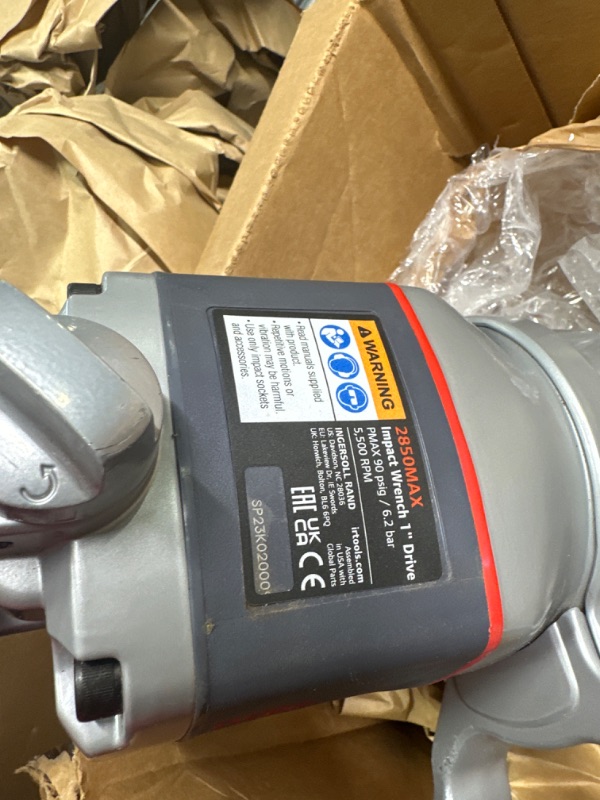 Photo 6 of Ingersoll Rand 2850MAX-6 1" Extension Anvil Impact, 6" & 2145QiMAX 3/4” Drive Air Impact Wrench – Quiet Technology, 1,350 ft-lbs Powerful Reverse Torque Output, 7 Vane Motor, Steel Hammer Case, Gray 2850MAX-6 with Extended Anvil Wrench + Wrench