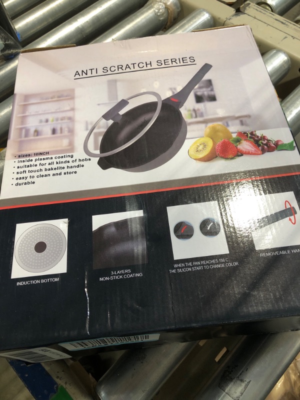 Photo 1 of Vinchef Nonstick Frying Pan With Lid, 10 Inch Chef's Pan Deep Anti Scratch, Cast Aluminum Cooking Pan, Multi Stovetops Compatible, Dishwasher Safe be10