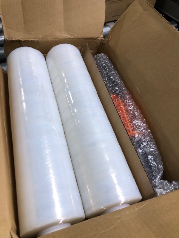 Photo 3 of JARLINK 2 Pack Stretch Film, 15" x 1000ft Shrink Wrap for Pallet Wrap, Industrial Strength Stretch up to 650% Stretch with Handles, Self Adhering Packaging Heavy Duty Film for Moving, 68 Gauge, Clear